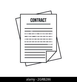 Contract icon in outline style Stock Vector