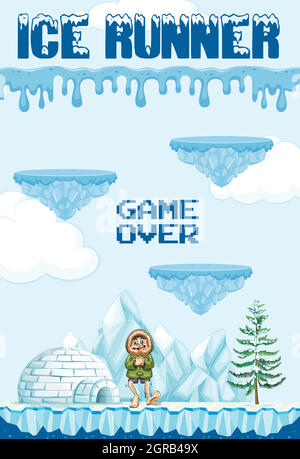 Ice Runner Game Element Stock Vector