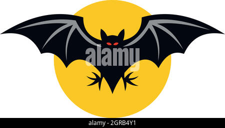 Bat icon, flat style Stock Vector