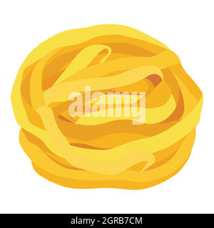 Tagliatelle pasta isolated on white background. Pasta collection. Vector Stock Vector