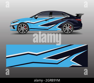 modern stripe for racing car wrap, sticker, and decal design vector. Stock Vector