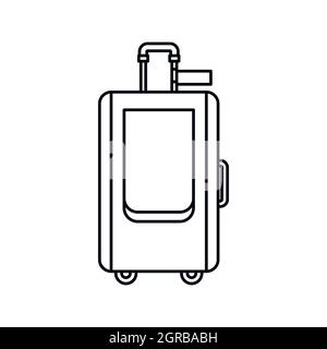 Travel suitcase icon in outline style Stock Vector
