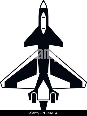Military fighter jet icon, simple style Stock Vector