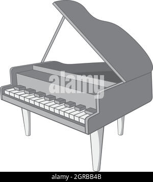 Piano icon, black monochrome style Stock Vector