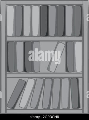 Shelf of books icon, black monochrome style Stock Vector