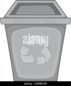 Trash bin with recycling sign icon Stock Vector