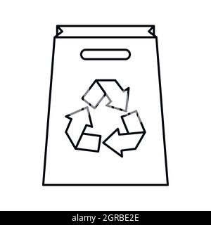 Paper shopping bag with recycling symbol icon Stock Vector