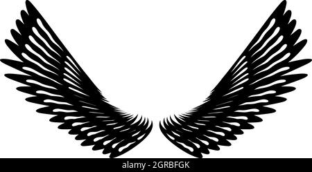 Pair of eagle wings icon, simple style Stock Vector