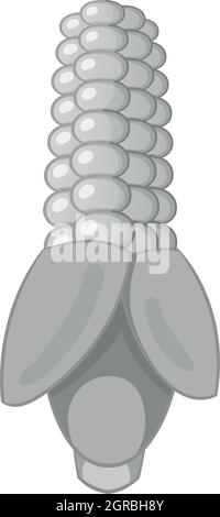 Corn icon, black monochrome style Stock Vector