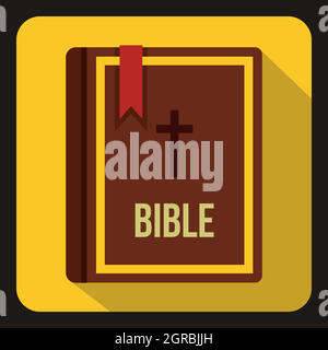 Bible icon in flat style Stock Vector