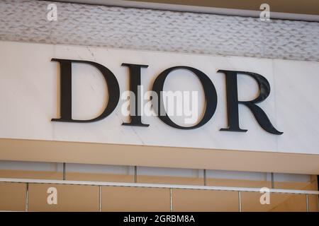 Berlin, Germany. 30th Sep, 2021. The Dior logo on the wall at KaDeWe. Credit: Gerald Matzka/dpa/Alamy Live News Stock Photo