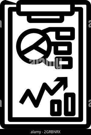 Writing Tablet With Analytics Chart Icon Stock Vector