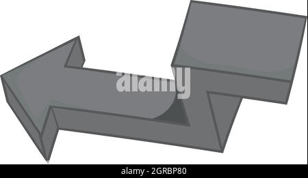 Arrow points to left icon, black monochrome style Stock Vector