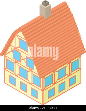 Big house icon, cartoon style Stock Vector