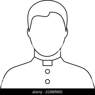 Catholic priest icon, outline style Stock Vector