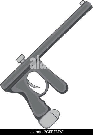 Paintball gun icon, black monochrome style Stock Vector