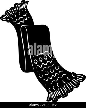 Knitted scarf icon, simple style Stock Vector