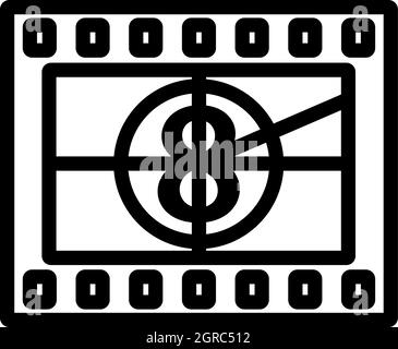 Movie Frame With Countdown Icon Stock Vector