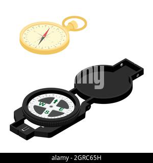 Classic round compass vector without background as symbol of