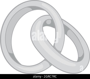 Wedding rings icon, black monochrome style Stock Vector