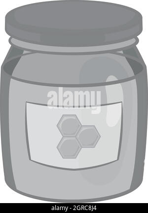 Jar of honey icon, black monochrome style Stock Vector
