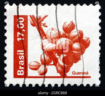 BRAZIL - CIRCA 1982: a stamp printed in the Brazil shows Guarana, Paullinia Cupana, Fruit, circa 1982 Stock Photo