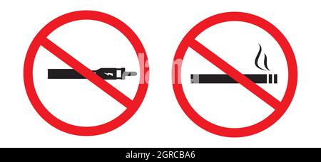 No smoking, no vaping sign. Vector sticker Stock Vector