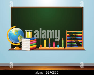 Blackboard with learning element Stock Vector