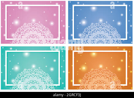 Four background with mandala patterns Stock Vector