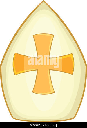 Pope hat icon, cartoon style Stock Vector