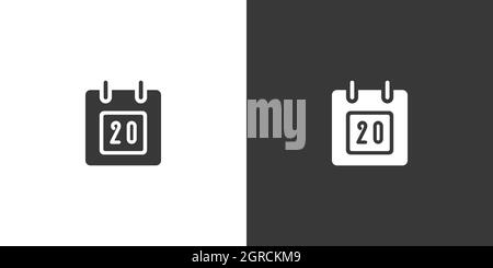 Calendar. Diary date. Isolated icon on black and white background. Commerce glyph vector illustration Stock Vector