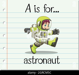 Flashcard letter A is for astronaut Stock Vector