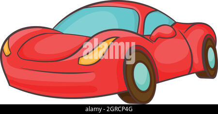 Small red italian car icon, cartoon style Stock Vector