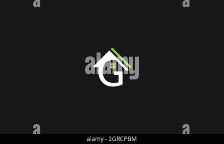 LETTER G REAL ESTATE LOGO DESIGN WITH NEGATIVE SPACE EFFECT FOR ILLUSTRATION USE Stock Vector