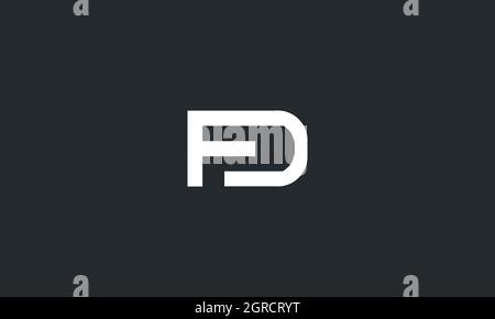 LETTERS FD LOGO DESIGN WITH NEGATIVE SPACE EFFECT FOR ILLUSTRATION USE Stock Vector