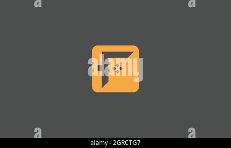 LETTER F REAL ESTATE LOGO DESIGN WITH NEGATIVE SPACE EFFECT FOR ILLUSTRATION USE Stock Vector