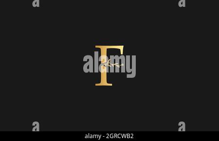 LETTER F LOGO DESIGN WITH FLOWER ICON FOR ILLUSTRATION USE Stock Vector