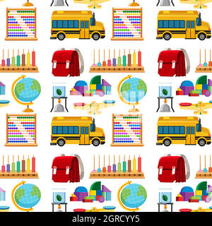 Set of stationary tools and school seamless Stock Vector