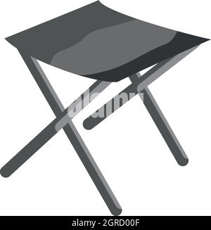 Icon of Fishing folding chair. White background with shadow design