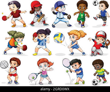 Kids engaging in different activities Stock Vector Image & Art - Alamy