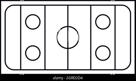 Ice hockey rink icon, outline style Stock Vector