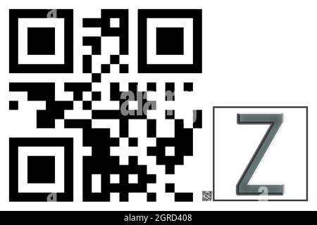 Monogram of uppercase character Z , QR code Stock Photo