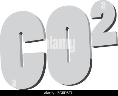 Formula of carbon dioxide icon, monochrome style Stock Vector