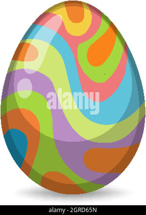 Easter theme with decorated egg in colorful patterns Stock Vector