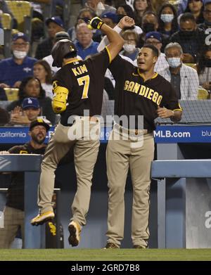 https://l450v.alamy.com/450v/2grd7b8/los-angeles-usa-01st-oct-2021-san-diego-padres-ha-seong-kim-celebrates-with-teammate-manny-machado-after-hitting-a-solo-home-run-off-los-angeles-dodgers-starting-pitcher-tony-gonsolin-during-the-second-inning-at-dodger-stadium-in-los-angeles-on-thursday-september-30-2021-photo-by-jim-ruymenupi-credit-upialamy-live-news-2grd7b8.jpg