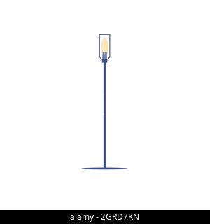 Flat cartoon street light,electric devices for artificial source of city lighting, vector illustration concept Stock Vector