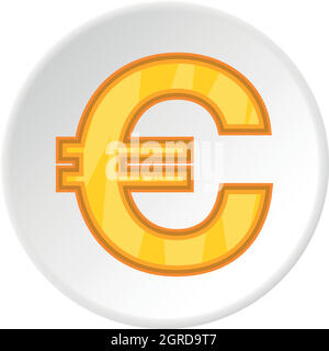 Sign of money euro icon, cartoon style Stock Vector