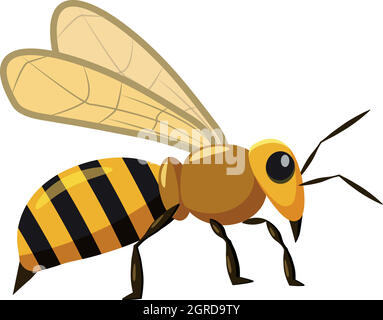 Bee icon, cartoon style Stock Vector