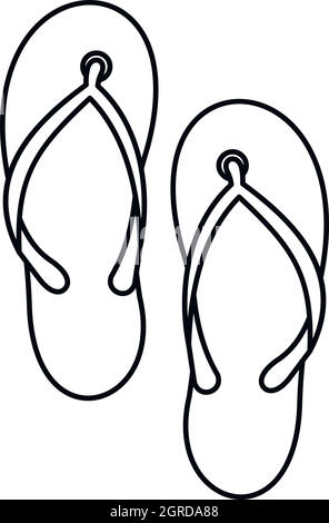 Beach thongs icon, outline style Stock Vector
