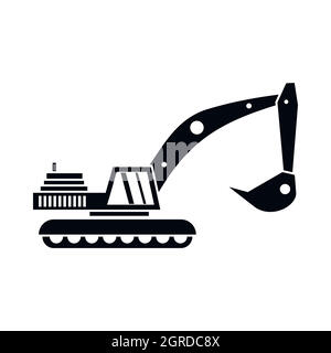 Bucket wheel excavator icon Black line art vector in black and white ...